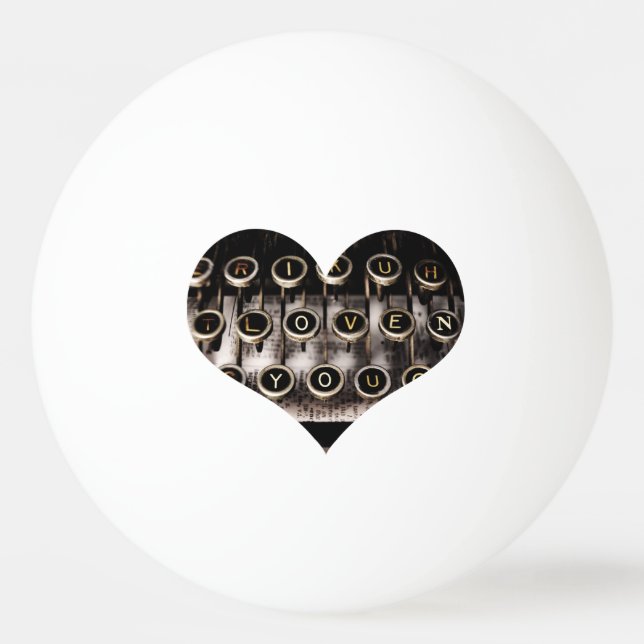 Typed Heart Ping Pong Ball (Front)