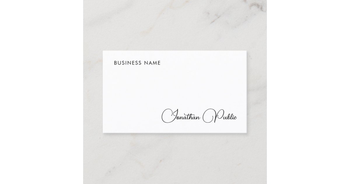 Typed Name Elegant Simple Design Company Business Card | Zazzle