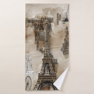 Typeography Paris Bath Towel