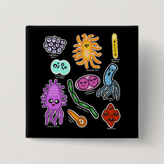 Types Of Bacteria 15 Cm Square Badge