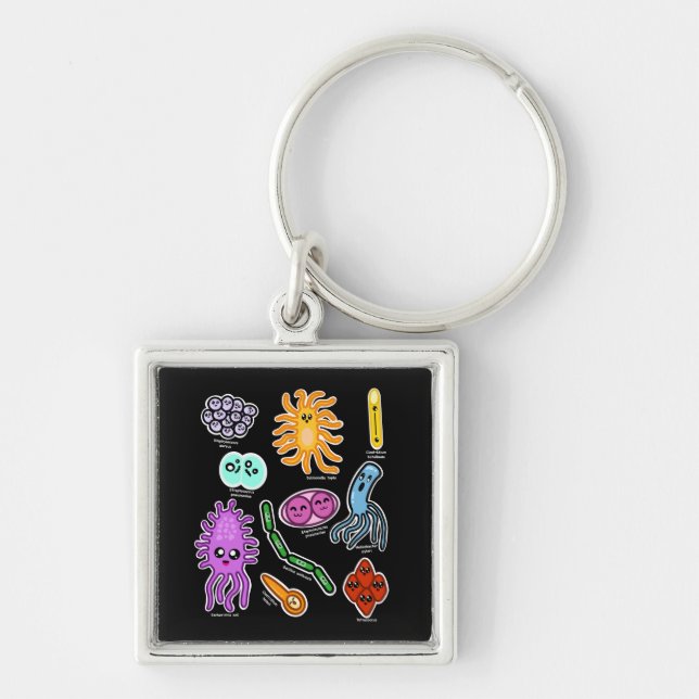 Types Of Bacteria Key Ring (Front)