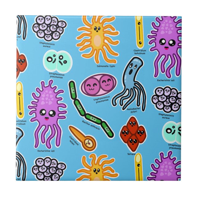 Types Of Bacteria Tile (Front)