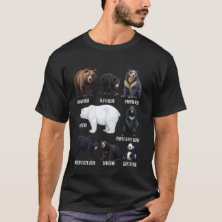 Types of Bears Wildlife Animal Lovers Nature Explo T-Shirt