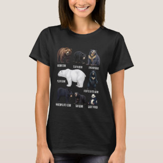 Types of Bears Wildlife Animal Lovers Nature Explo T-Shirt