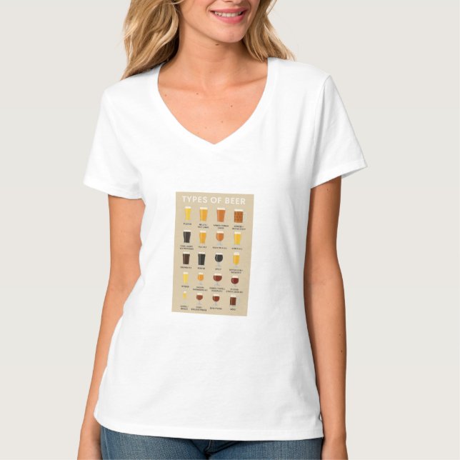 Types of Beer and Glass Guide T-Shirt (Front)