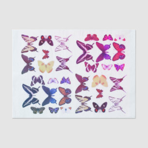 Types of Butterflies Collection Pink Blue Tissue Paper