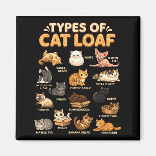 Types of Cat Loaf Cute for Kids Boys Girls Teen Magnet
