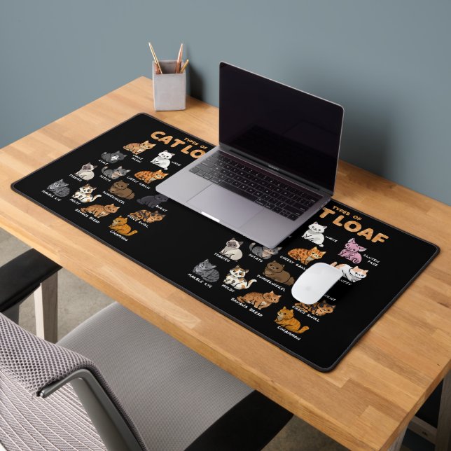 Types of Cat Loaf Cute Kitten Kawaii Cats Cat Love Desk Mat (Office 2)
