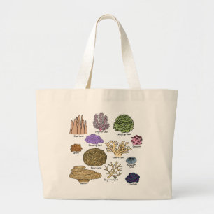 Types Of Coral Large Tote Bag