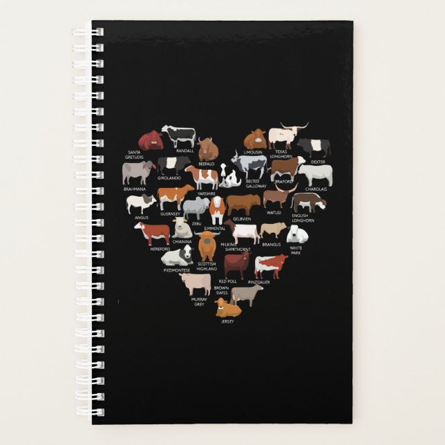 Types Of Cows - Cows Heart Gift Planner (Front)