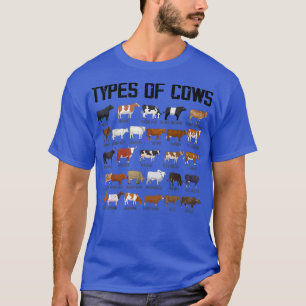 Types Of Cows Dairy Farmer, Cowboy, Cowgirl, Farm T-Shirt