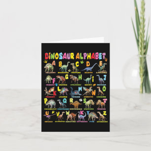 Types Of Dinosaurs Alphabet A-z Abc Dino Boys Kids Card