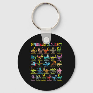 Types Of Dinosaurs Alphabet A-z Abc Dino Identific Key Ring