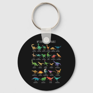 Types Of Dinosaurs Alphabet A-z Abc Dino Identific Key Ring