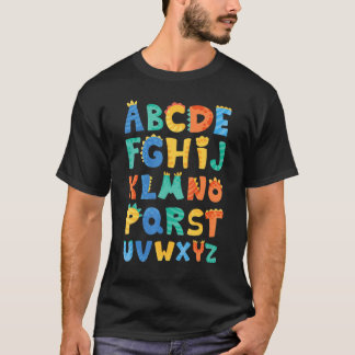 Types Of Dinosaurs Alphabet A Z ABC Dino Identific T-Shirt