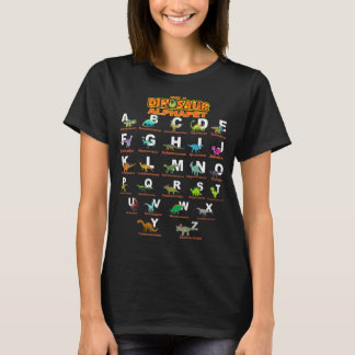 Types Of Dinosaurs Alphabet A Z ABC Dino Identific T-Shirt