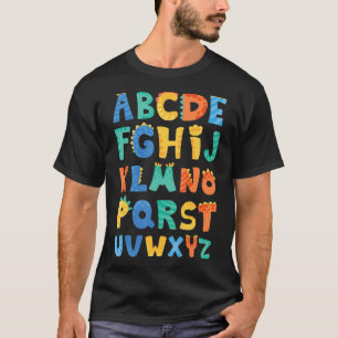 Types Of Dinosaurs Alphabet A Z ABC Dino Identific T-Shirt