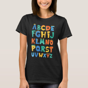 Types Of Dinosaurs Alphabet A Z ABC Dino Identific T-Shirt