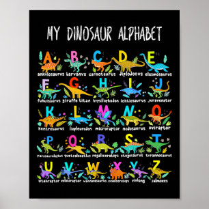 Types Of Dinosaurs Alphabet Abc Byck To School Stu Poster