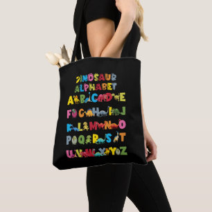 Types Of Dinosaurs Alphabet ABC Tote Bag
