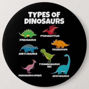 Types Of Dinosaurs Dinosaur Lover for Kids 6 Cm Round Badge