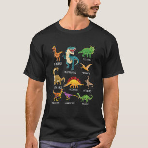 Types Of Dinosaurs Graphics Dino Identification T-Shirt