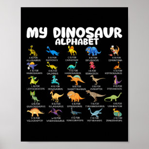 Types Of Dinosaurs My Dinosaur Alphabet Back To Sc Poster