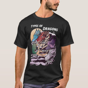 Types of Dragons Funny Dragon Lover for Boys Girls T-Shirt