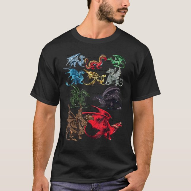 Types Of Dragons Shirt Dragons Lovers Gifts Women  (Front)