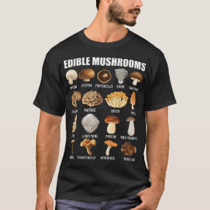 Types Of Edible Mushrooms Fungi Chart T-Shirt