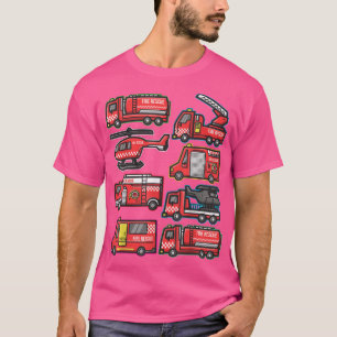 Types of Fire Truck Boys Toddlers Emergency Vehicl T-Shirt