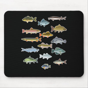 Types Of Freshwater Fish Fishing Mouse Mat
