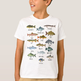 Types Of Freshwater Fish Fishing T-Shirt