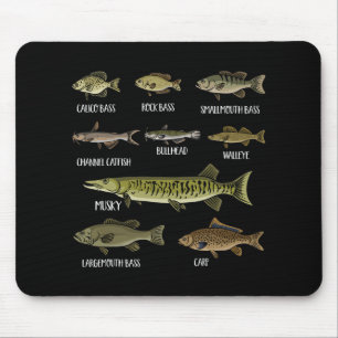 Types Of Freshwater Fish Sorts Species Fishing Mouse Mat