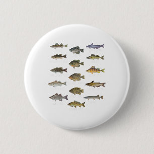 Types Of Freshwater Fish Species Biology Fishing 6 Cm Round Badge
