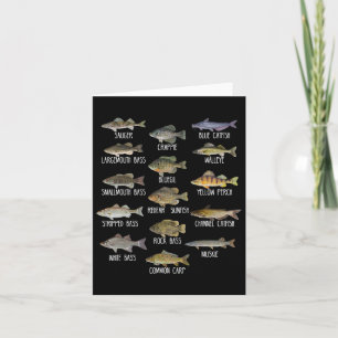 Types Of Freshwater Fish Species Biology Fishing Card