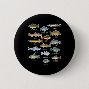 Types Of Freshwater Fish Species Fishing  6 Cm Round Badge