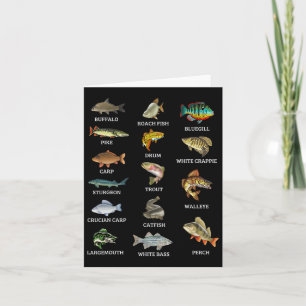 Types Of Freshwater Fish Species Fishing Fisherman Card