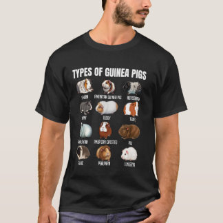Types of Guinea Pigs Educational Cavy Enthusiast A T-Shirt