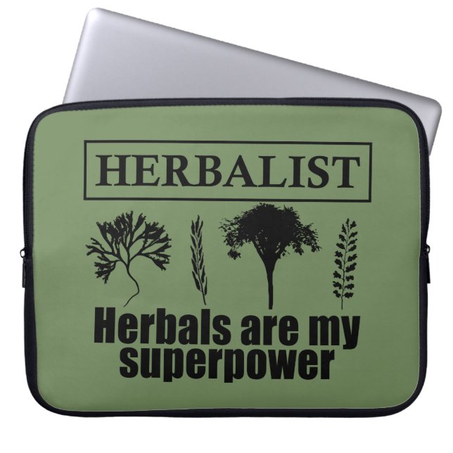 Types of herbals herbalist laptop sleeve (Front)