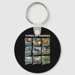 Types Of Horses Breeds Equestrian Horseback Riding Key Ring