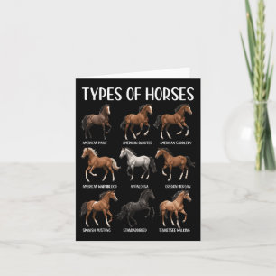 Types Of Horses Shirt Funny Horse Breed Horseback Card