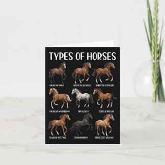 Types Of Horses Shirt Funny Horse Breed Horseback  Card