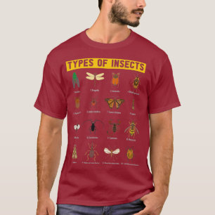 Types Of Insects Entomologist Insect Collector T-Shirt