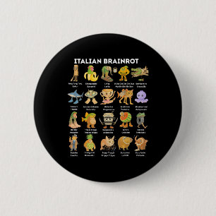 Types Of Italian Brainrot Meme Character Hand Draw 6 Cm Round Badge