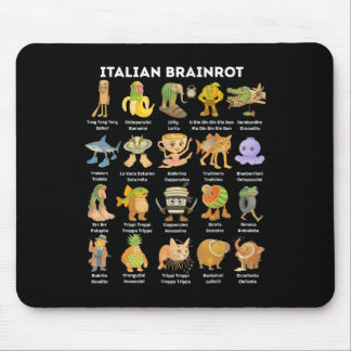 Types Of Italian Brainrot Meme Character Hand Draw Mouse Mat