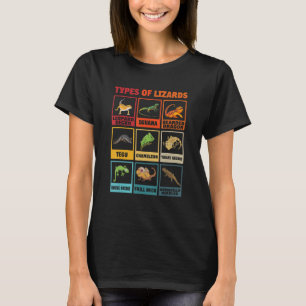 Types Of Lizards Lizard Reptiles Animal Pet T-Shirt