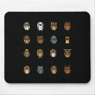 Types Of Owls Collection For Cute Owl Lover Mouse Mat