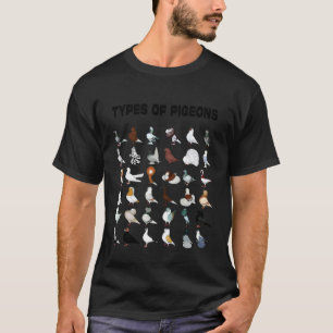 Types of Pigeons Bird Lover Homing Pigeon Racing T-Shirt