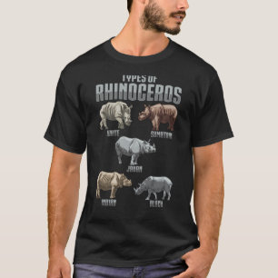 Types of Rhinoceros Chubby Unicorn Wildlife Educat T-Shirt
